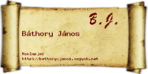 Báthory János névjegykártya