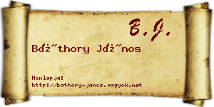 Báthory János névjegykártya